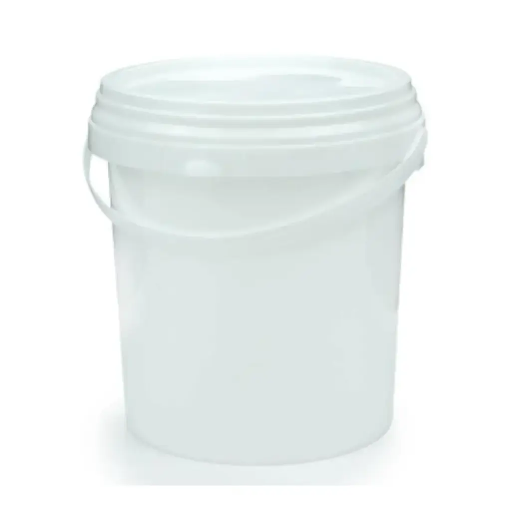 [PROB-84-1] Kunststoffeimer mit Deckel / Kunstoffbügel / rund / 1 Liter / weiß / lebensmittelecht / inkl. Qualitätsverschluss