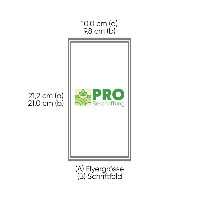 Flyer/Infofolder 4-seitig, bedruckt und gefaltet (9,8 x 21 cm)