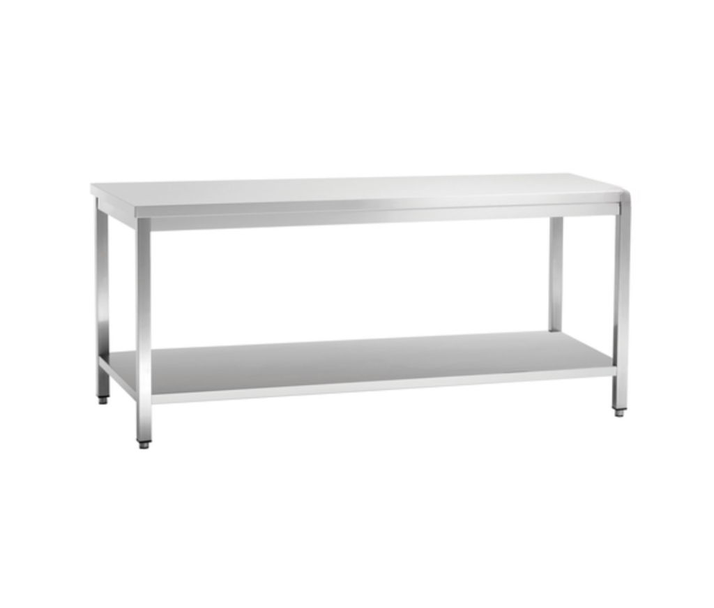 Arbeitstisch aus Edelstahl, 200 cm x 60 cm