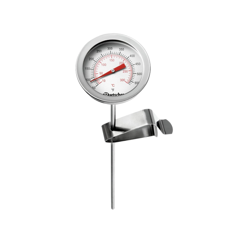 Thermometer for deep fryers with adjustable clip﻿