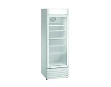 Large glass-door refrigerator / with advertising display