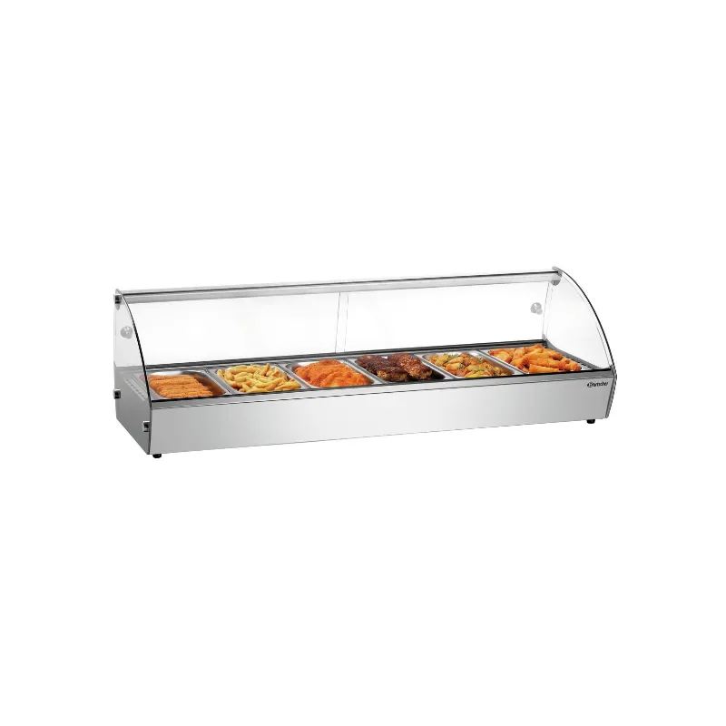 Top display case for hot food / for 6 products