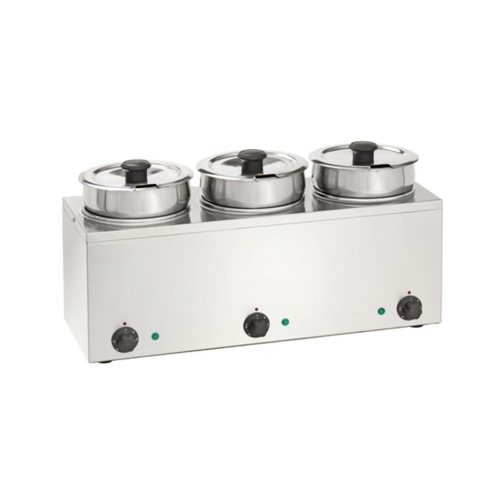 [PROB-27-79] Hotpot/Wärmebad/Bain Marie, 3 Töpfe für je 3,5 Liter