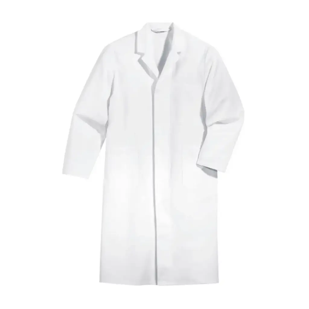 ﻿Work coat with press stud placket / white﻿