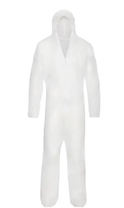Disposable coverall / protective suit with hood / type PP-1L
