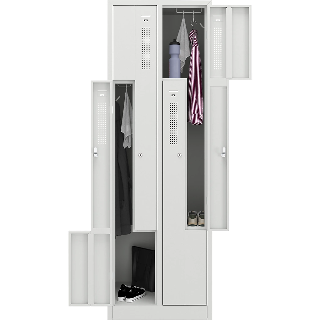 Changing room locker with Z-interior partition / 2 persons