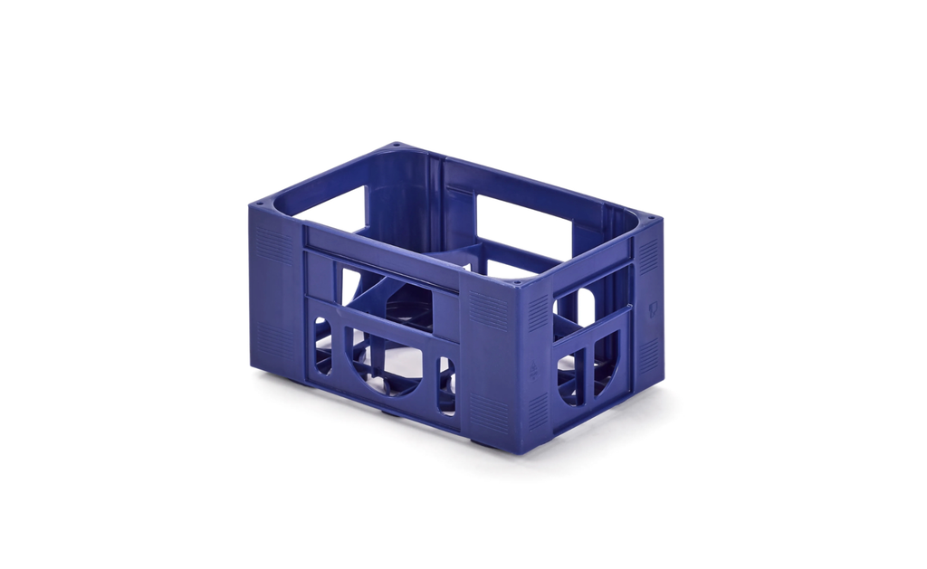 Kunststoffkiste / blau / 6 x 0,5 Litergläser / 1 Stück