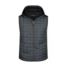 Men's hybrid vest with hood, royal blue