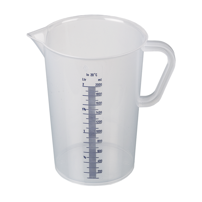 ﻿Measuring jug with handle / blue scale / 2.000 ml﻿
