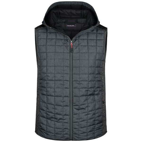 Herren Hybridweste mit Kapuze / grau-blau 