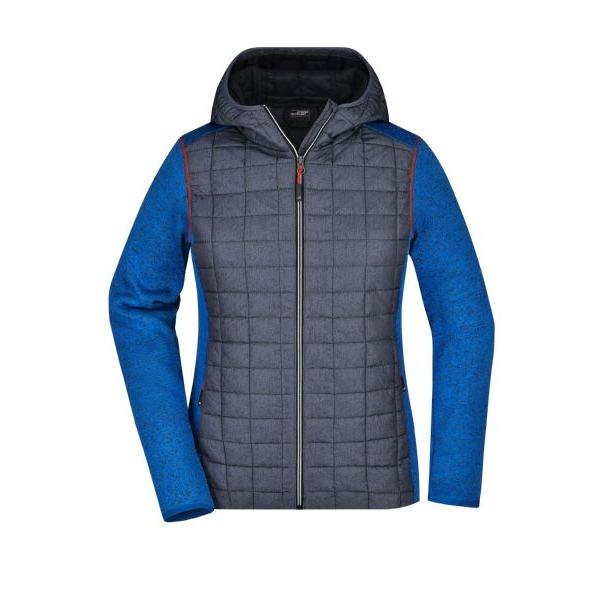 [PROB-33-52-royalblau] Women's Hybrid Jacket with Hood, Royal Blue