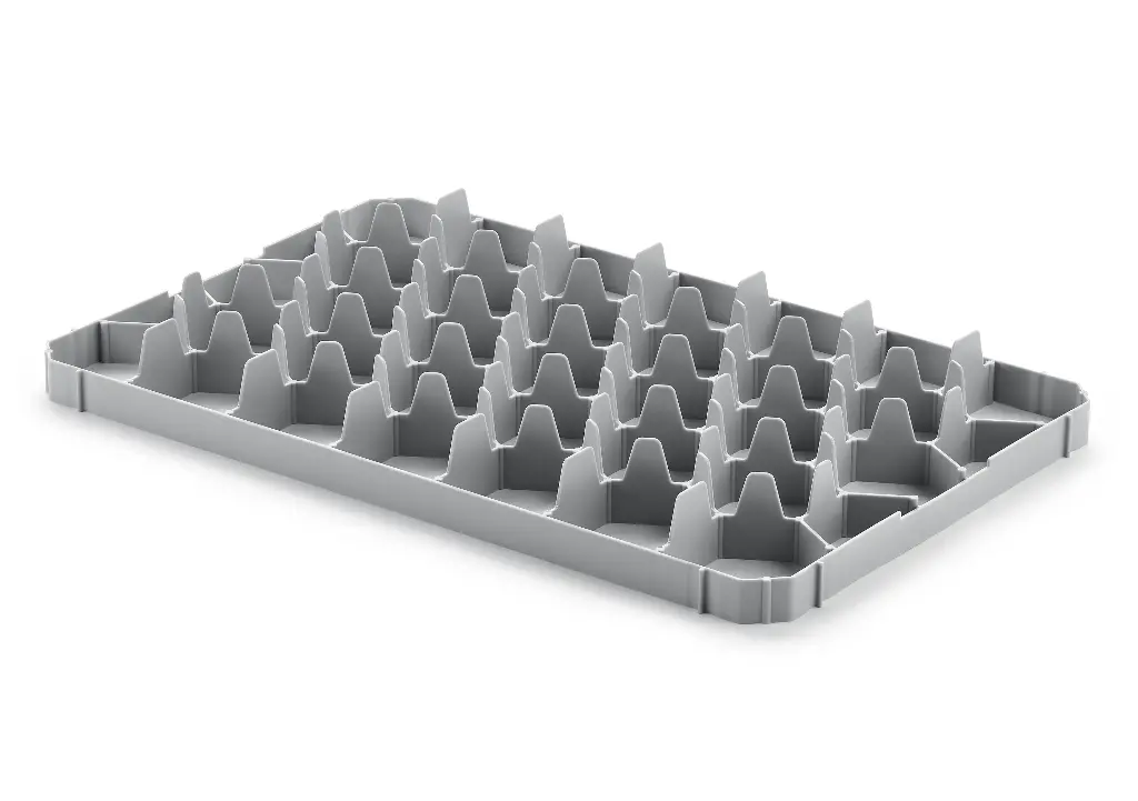Shelf insert / light gray / for 33 units / 564 x 365 x 55 mm / 77 x 77 mm / 100 pieces