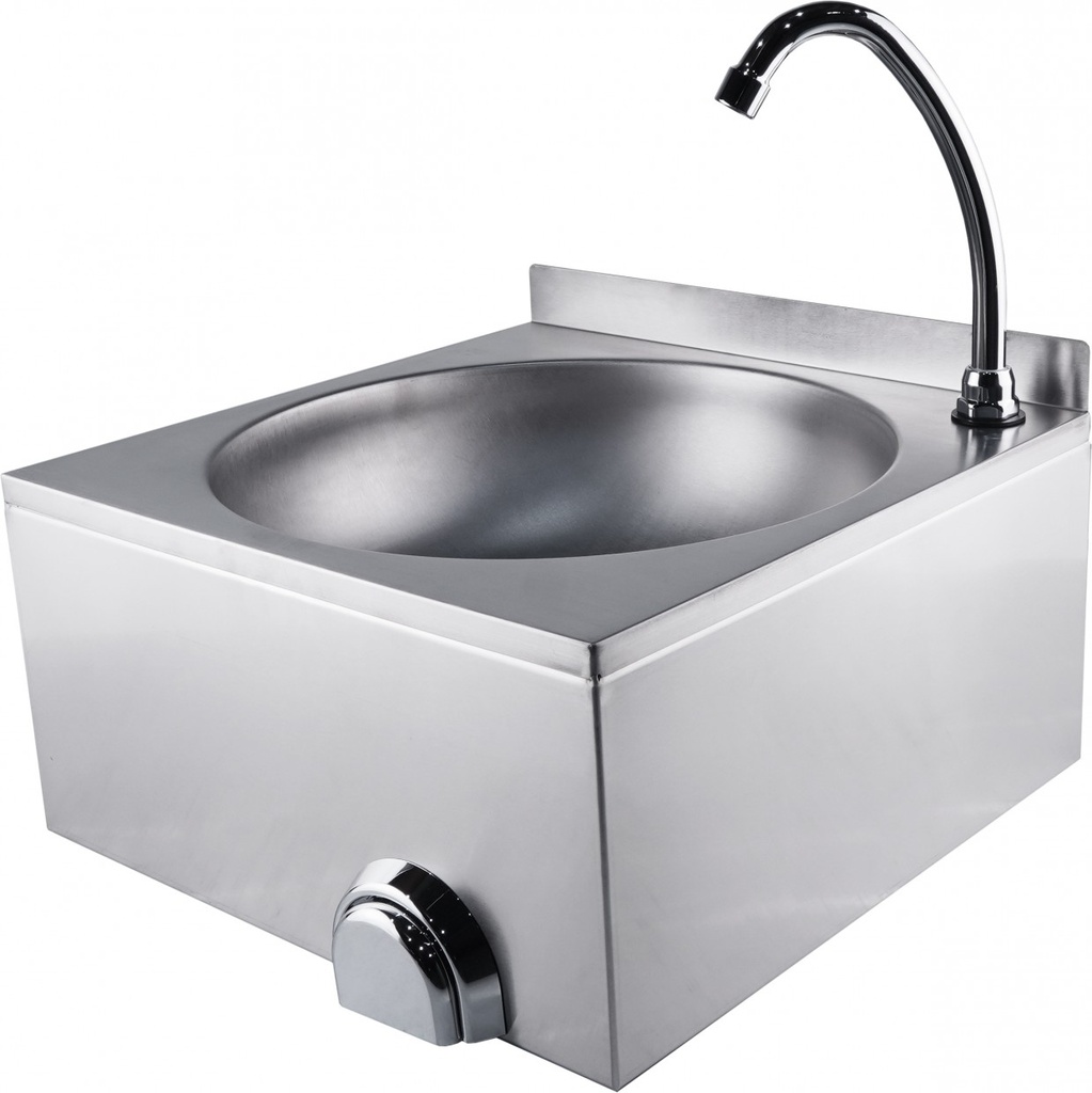 Hand-rinse basin with knee control / adjustable temperature