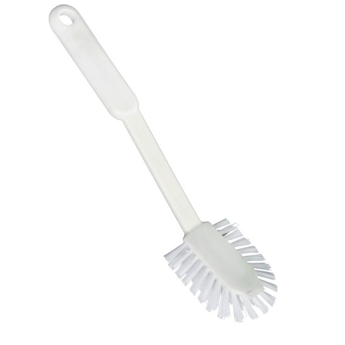 Dishwashing brush / oval / Ø 0.40 mm / 270 mm long / medium / white