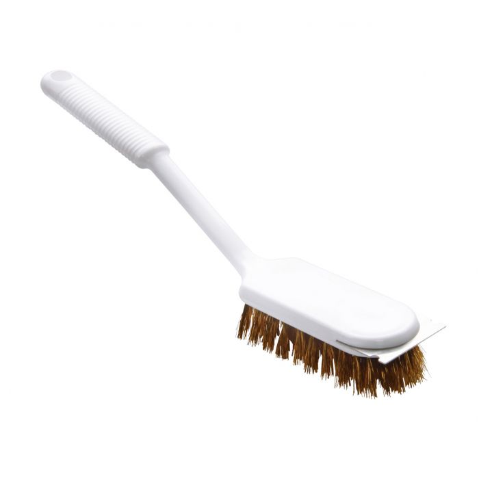Grill brush with brass wire / Ø 0.25 mm / 295 mm long / hard / white