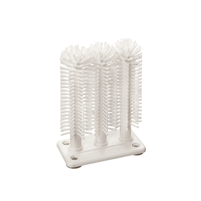 Glasswasher set / 3 brushes / 4 suction cups / Ø 0.35 mm / 265 mm high / medium / white