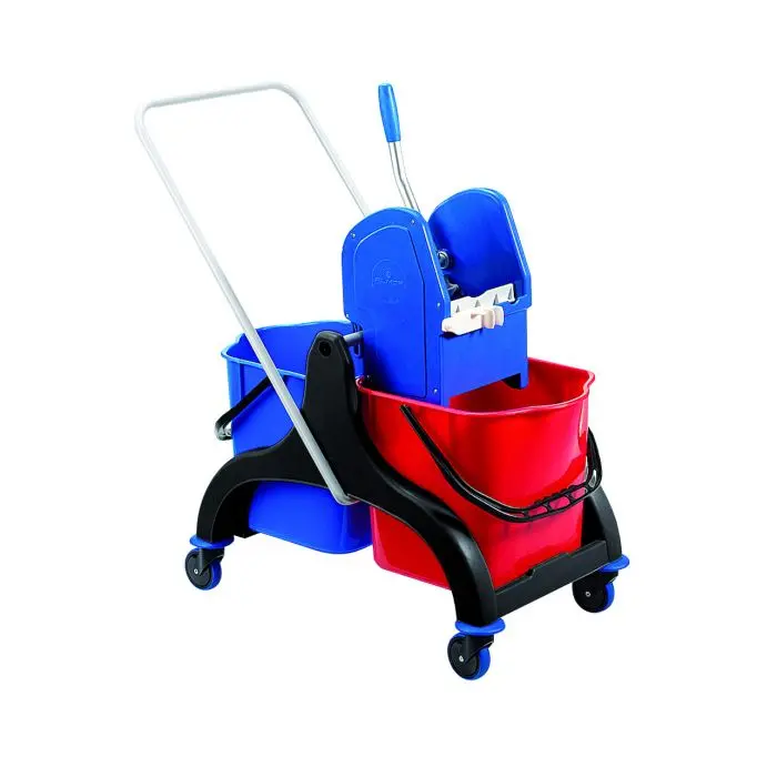 Double wheelie bin with mop press