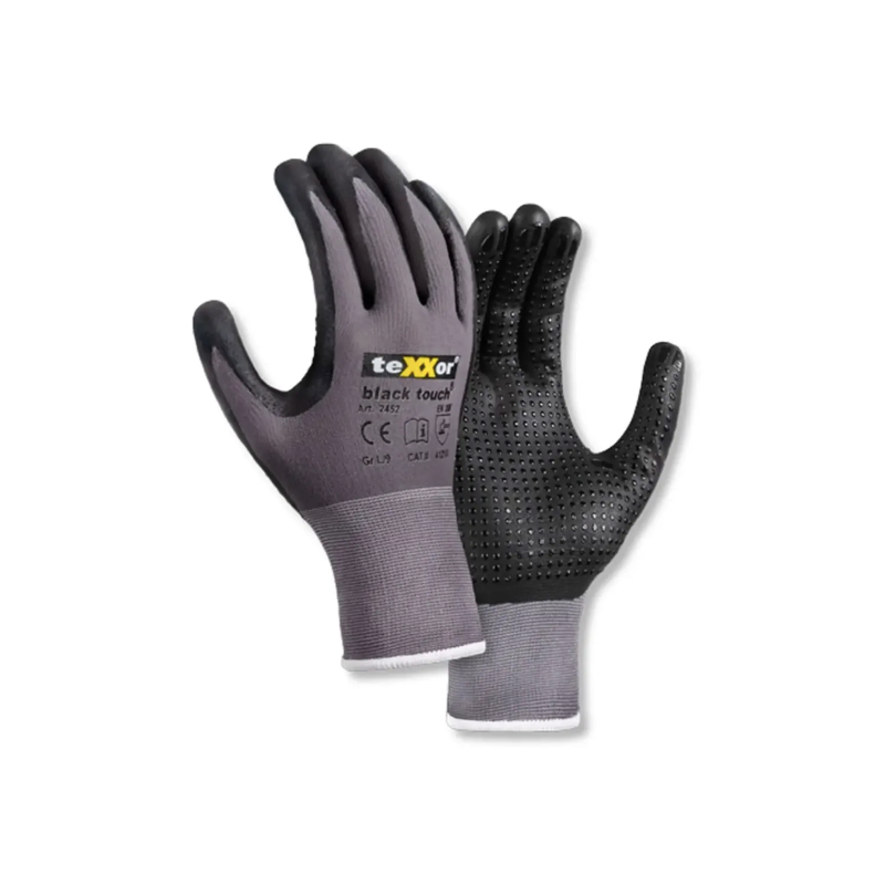 [PB40-47] Nylon knitted glove / Texxor Black Touch / assembly glove / nylon / gray black / 1 pack