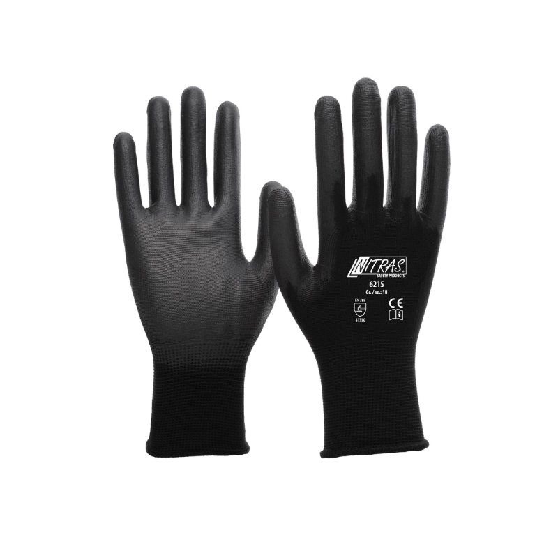 [PB40-48] Nylonhandschuh / Nitras / PU Beschichtung / Nylon / schwarz / 1 Packung / 12 Paar 