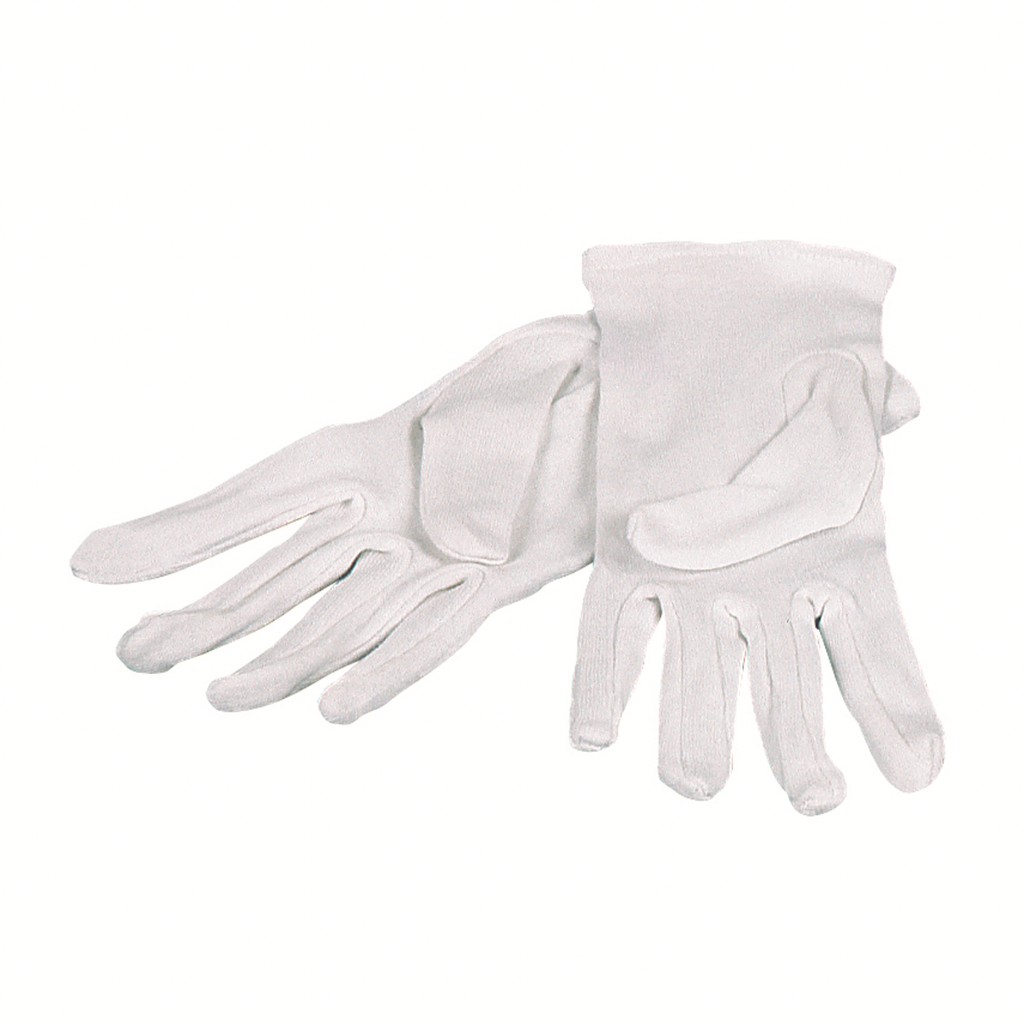 Baumwoll-Trikothandschuh / atmungsaktiv / weiß / 1 Packung / 12 Paar 