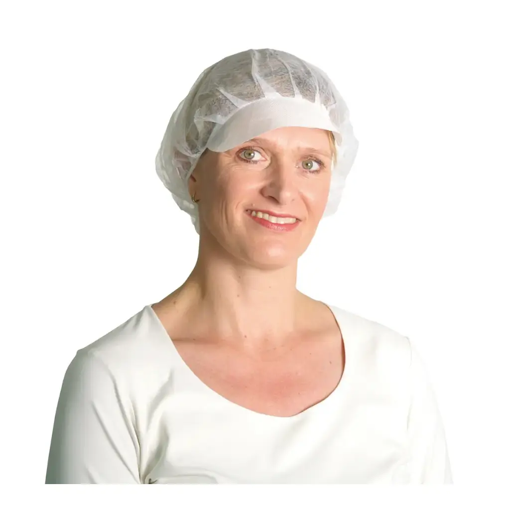 Baretthaube mit Schirm Unigloves 50 cm Vlies, 1 Packung á 100 Stück