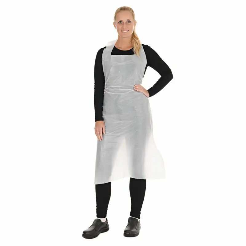 Einwegschürzen / PE / lose verpackt / weiß / 75 x 140 cm / 20 µ / 1 Beutel / 100 Stück