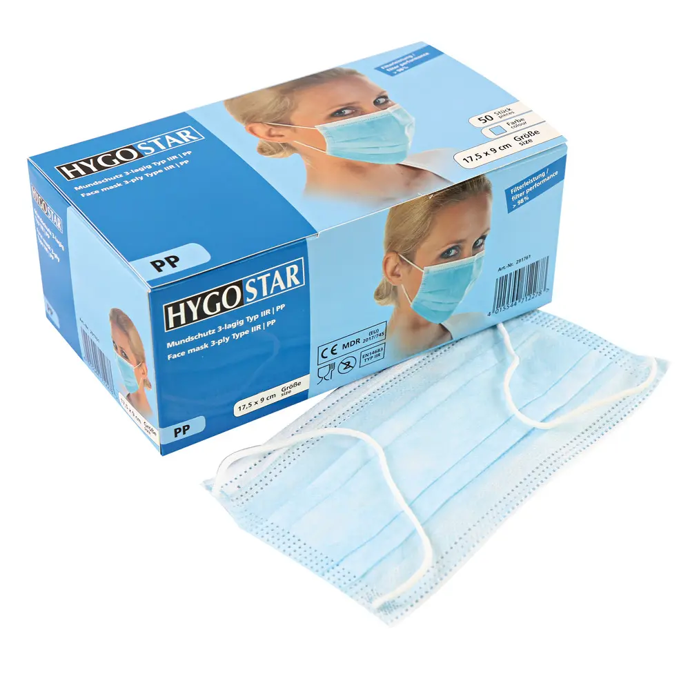 OP-Mundschutz Hygostar Typ 2 PP-Vlies, 1 Packung á 50 Stück