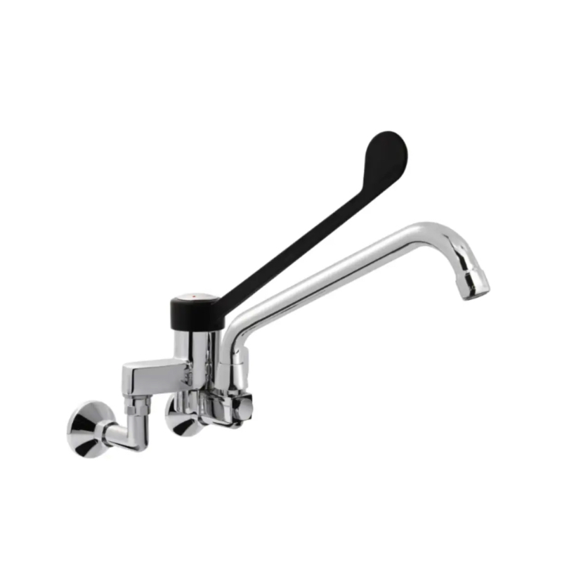 [PROB-56-3] Armatur für Ellbogenbedienung / 2-Loch-Armatur / Schwenkhebel / Wandmontage