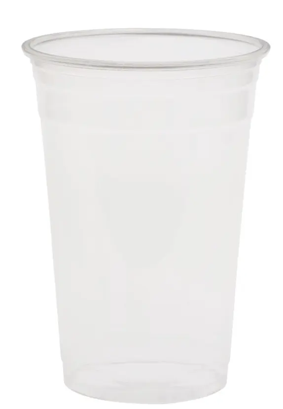 R-PET Becher / kristallklar / 590 ml (0,5 l) / für Kaltanwendung / 1 Karton / 800 Stück