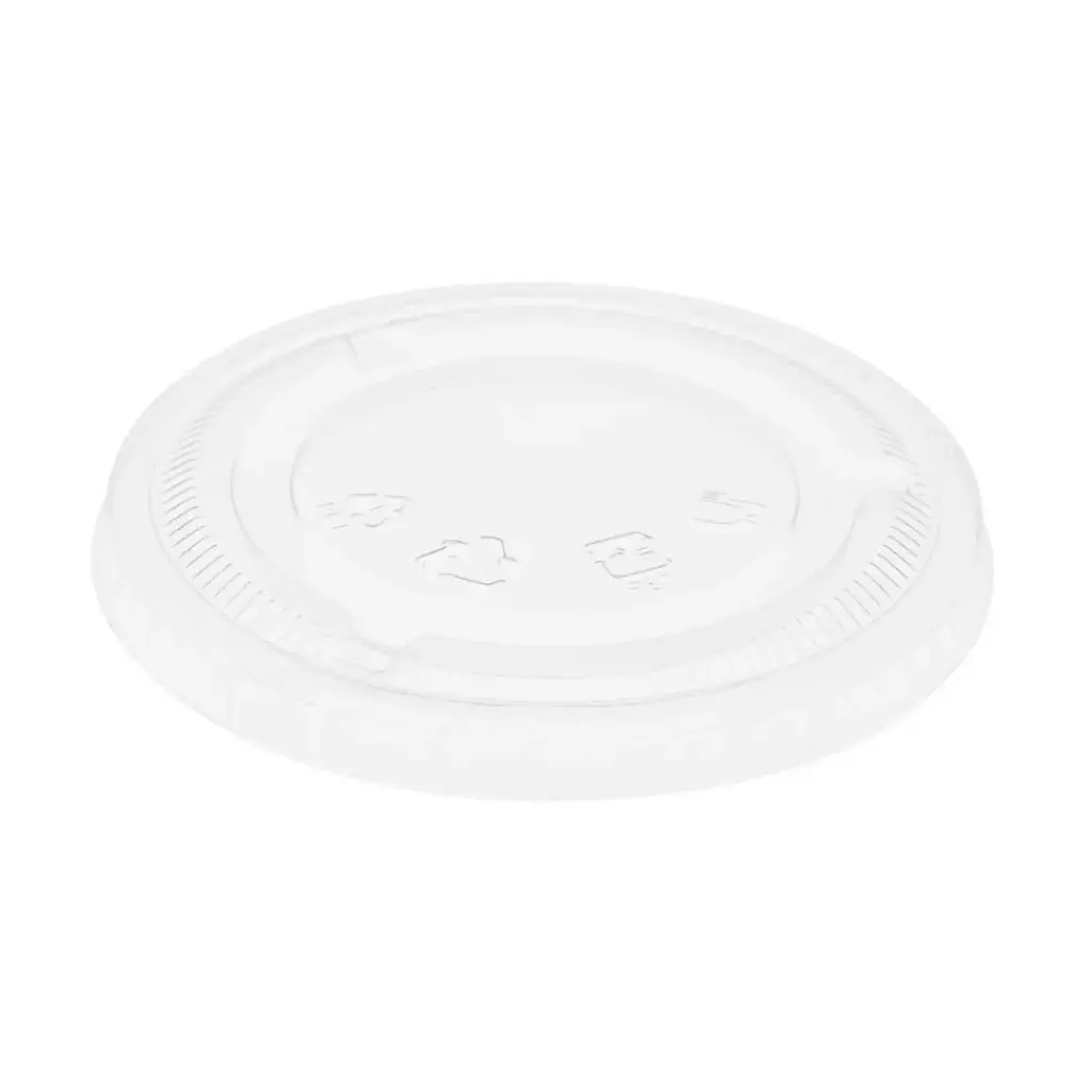 [PROB-8-20] Deckel geschlossen für R-PET Becher kristallklar (300 ml, 400 ml, 500 ml) für Siegelmaschine DF 5  (Kaltanwendung, 1 Karton á 1.000 Stück)