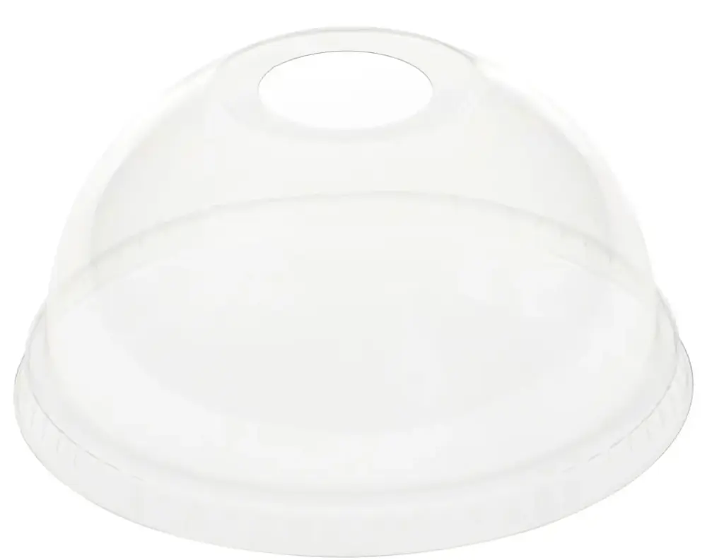 Kuppeldeckel für R-PET Becher / mit Öffnung / kristallklar / für Kaltanwendung / 1 Karton / 1.000 Stück (für R-PET Becher 410 ml, 470 ml & 590 ml)