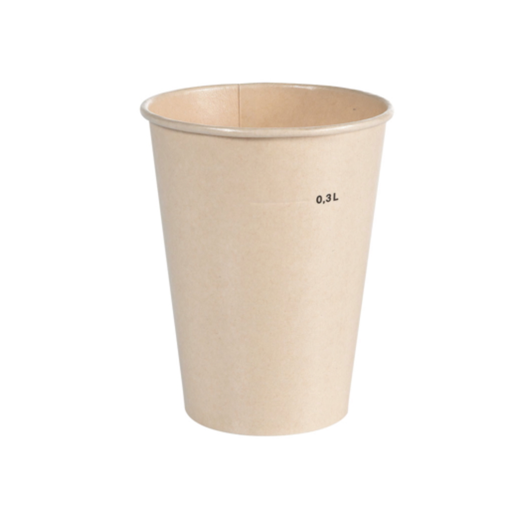 Becher naturfarben für Siegelmaschine DF 5 mit Füllstrich (Kaltanwendung, 1 Karton á 900 Stück) (300 ml)