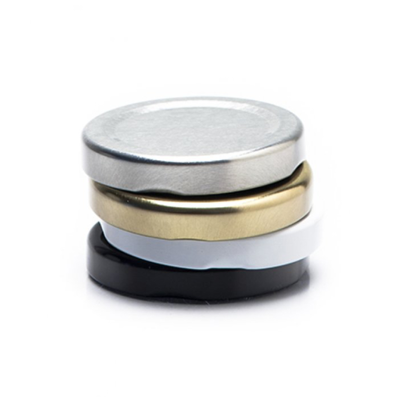 Twist-Off Deckel TO48 in weiß, schwarz, gold, silber(1/2 Palette mit 15 Karton á 2.700 Stück)