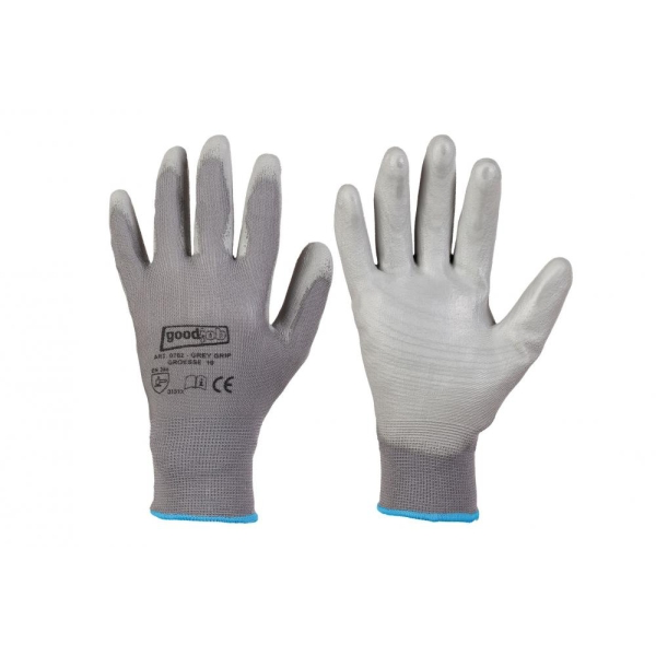 Polyester glove Grey Grip Goodjob®, 1 pack of 12 pairs (8)