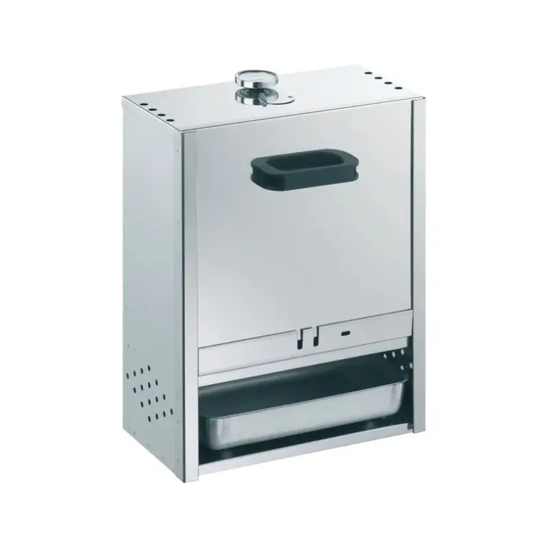 [PROB-73-1] Stainless steel smoking oven with slider, H 50 x W 39 x D 28 cm (for approx. 8 fish lying)
