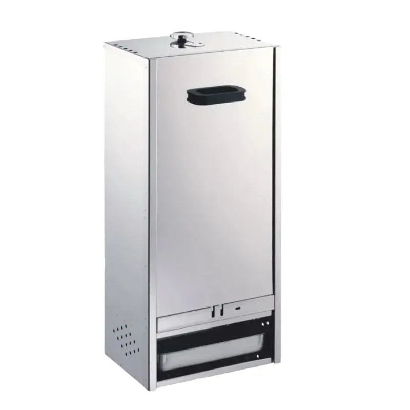 [PROB-73-6] Räucherofen aus Edelstahl mit Schieber, H 85 x B 39 x T 28 cm (für ca. 20 Fische hängend/ liegend)