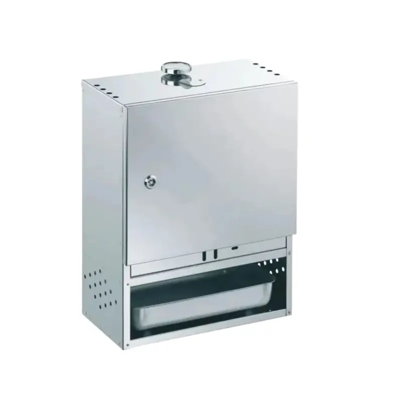 Räucherofen aus Edelstahl mit Tür, H 50 x B 39 x T 28 cm (für ca. 8 Fische liegend)