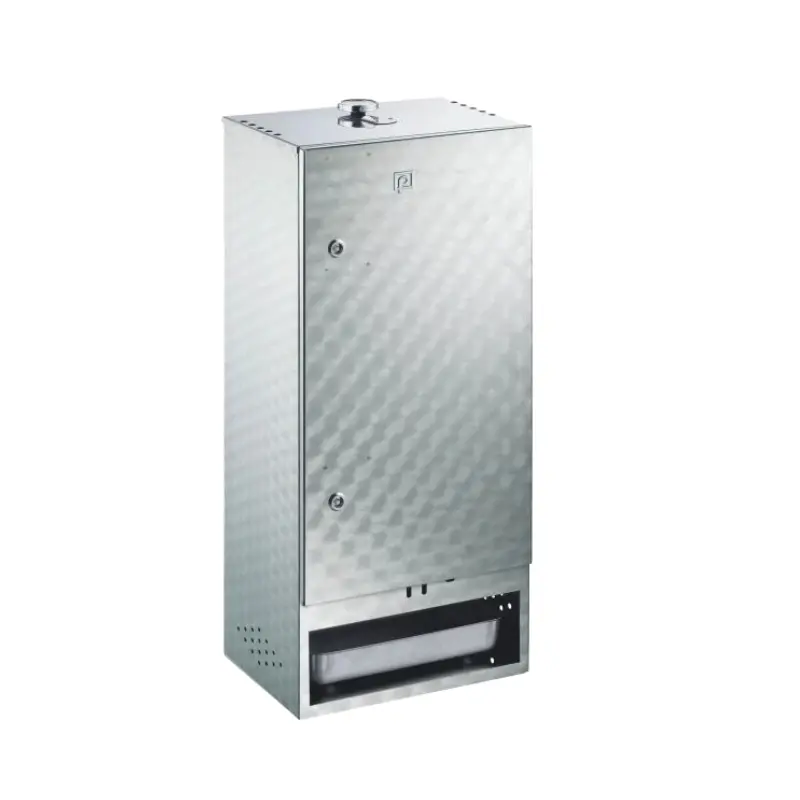 [PROB-73-16] Räucherofen aus Edelstahl kreismarmoriert mit Tür, H 85 x B 39 x T 28 cm (für ca. 20 Fische hängend/ liegend) 