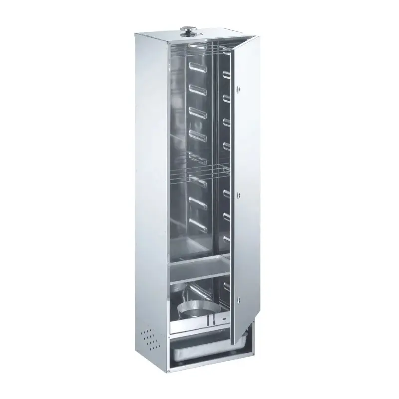 [PROB-73-17] Stainless steel smoker with door, H 120 x W 39 x D 28 cm (for about 40 fish hanging/lying)