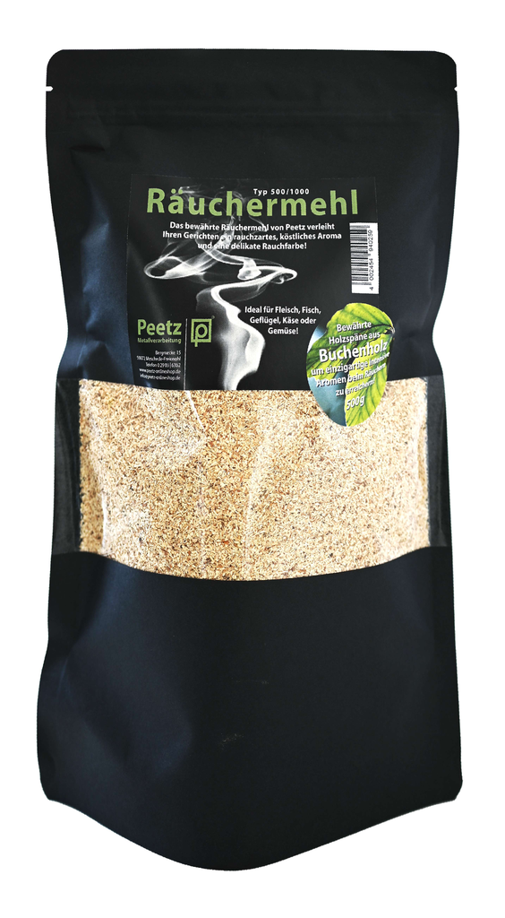 Räuchermehl reinste Buche 500 g, wiederverschließbar