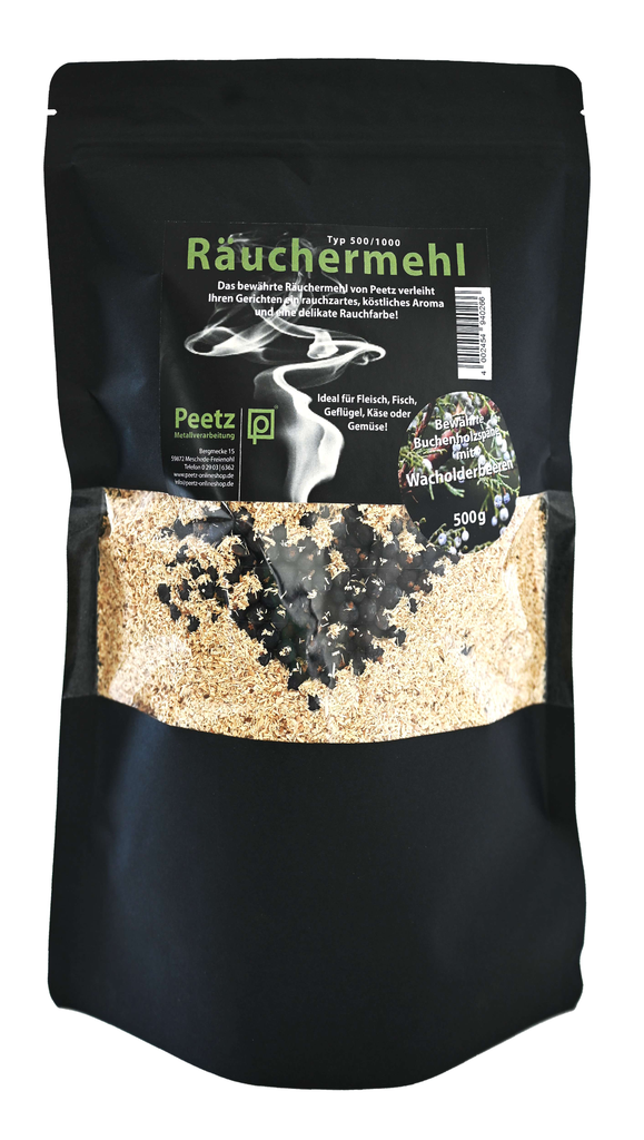 Räuchermehl mit Wacholderbeeren 500 g wiederverschließbar