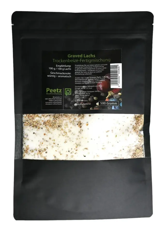 Graved Lachs Trockenbeize-Fertigmischung, wiederverschließbar, 500 g