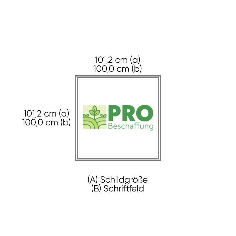 Werbeschild für den Außenbereich inkl. Abstandshalter, Alu-Verbundplatte 3 mm, einseitig bedruckt (100 x 100 cm)