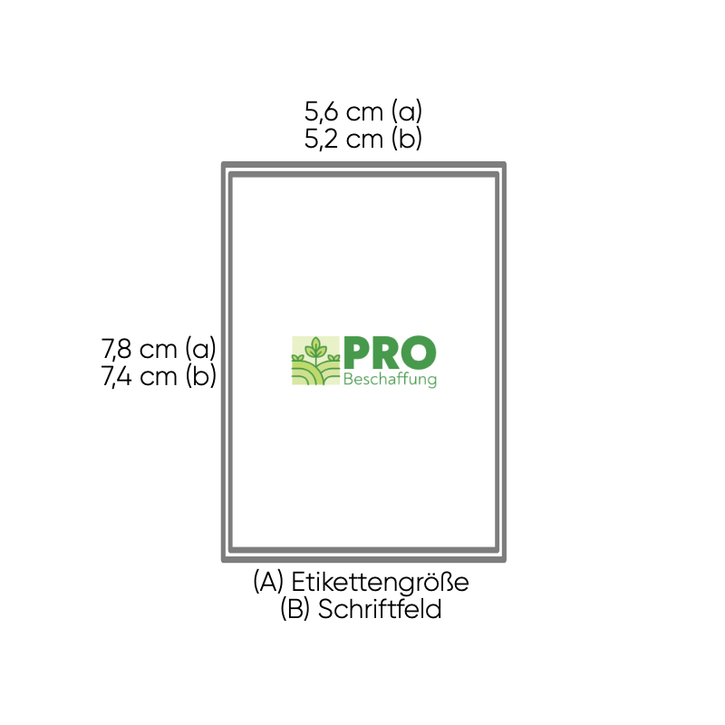 Etiketten, DIN A8, Hochformat, beidseitig bedruckt, dünner Karton, z. B. als Umhängeetikette  (500, Bio-Natur-Jogurt 500 g KO)