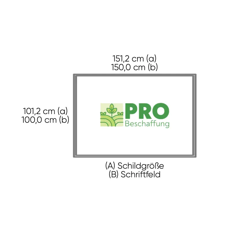 Werbeschild für den Außenbereich inkl. Abstandshalter, Alu-Verbundplatte 3 mm, einseitig bedruckt (150 x 100 cm)