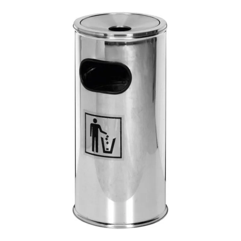 [PROB-56-38] Bin with ashtray for 18 litres, stainless steel
