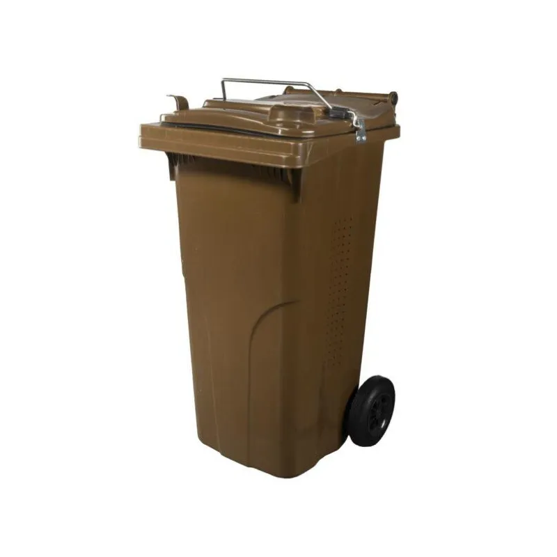 [PROB-89-2] Wertstoffsammelbehälter (Biotonne) braun, 120 Liter, mit Bügelverschluss und Dichtung