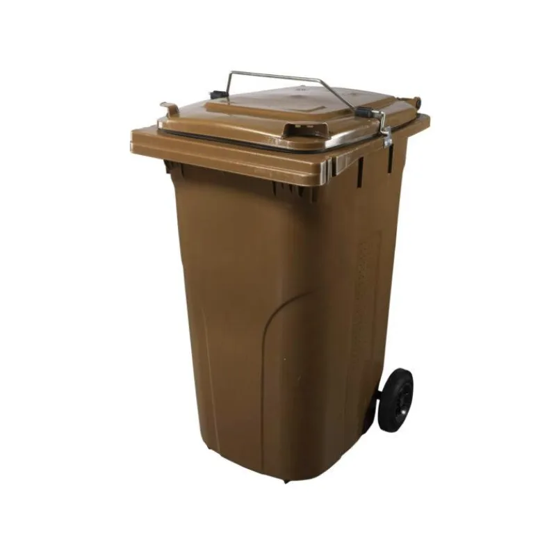 Recyclable material collection container (bio bin) brown, 240 litres, with clamp closure and seal
