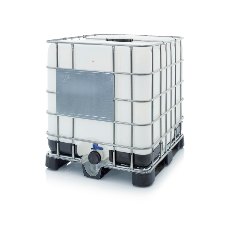 [PROB-98-1] IBC Container mit Kunststoffpalette für 1.000 Liter (120 x 100 x 116 cm)
