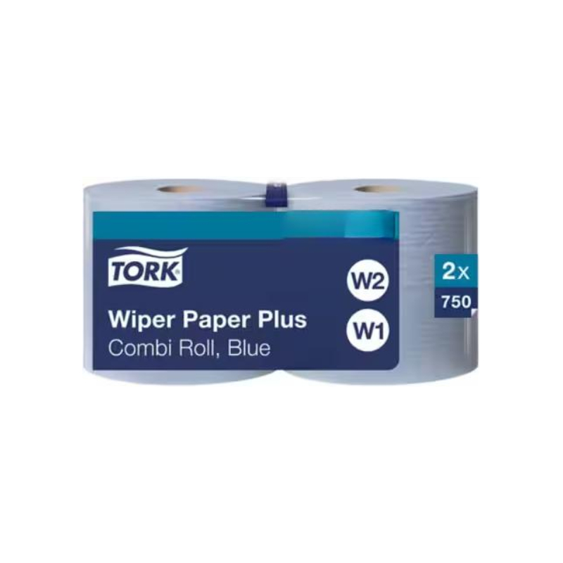 [PROB-76-10] Tork Premium Wischtücher, gerollt, blau,  2-lagig (1 Karton mit 2 Rollen Packungen á 750 Blatt)